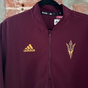 ASU Sun Devils Adidas Men's Sideline Climalite 1/4 Zip Knit Shirt L 22x29
